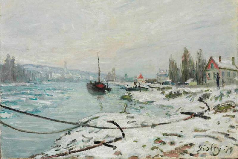 Alfred Sisley Effect of Snow at Saint Cloud Sweden oil painting art